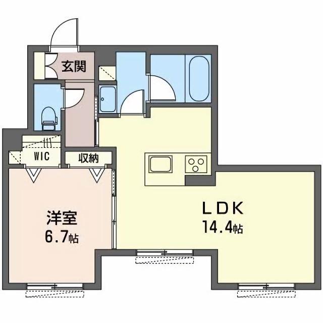 ATID EL(1LDK/1階)の間取り写真