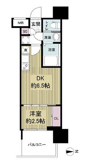 セレニテ中崎町リアン(1DK/9階)の間取り写真