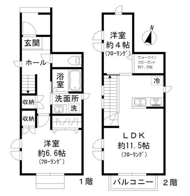 スティーラ田園調布(1LDK/2階)の間取り写真