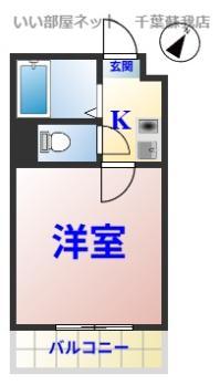 LILY浜野(1K/3階)の間取り写真