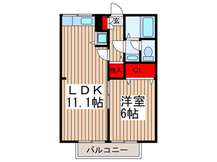 堺レジデンス(1LDK/1階)の間取り写真