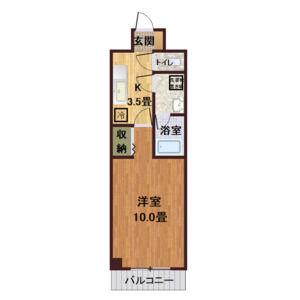 グリーン・テラス(1K/2階)の間取り写真