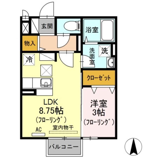 ビリジャン(1LDK/1階)の間取り写真