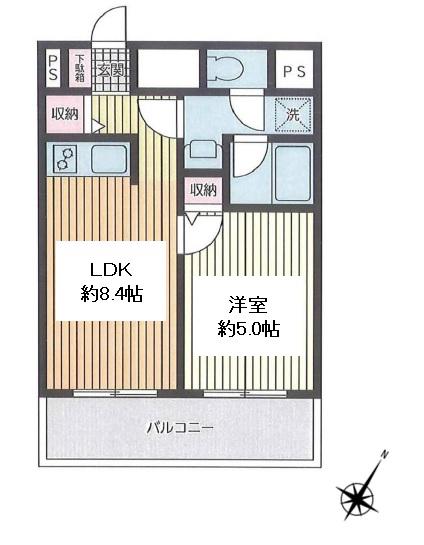 メイツ伊勢佐木長者町(1LDK/10階)の間取り写真