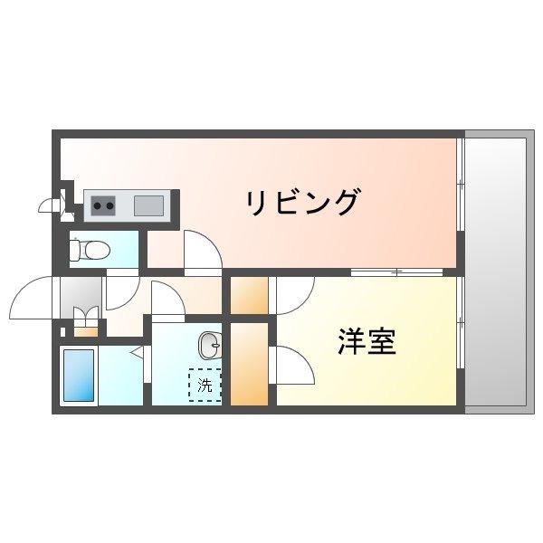 レオネクスト仲の原(1LDK/3階)の間取り写真