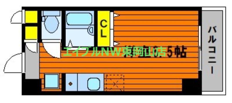 GV備岡(ワンルーム/10階)の間取り写真