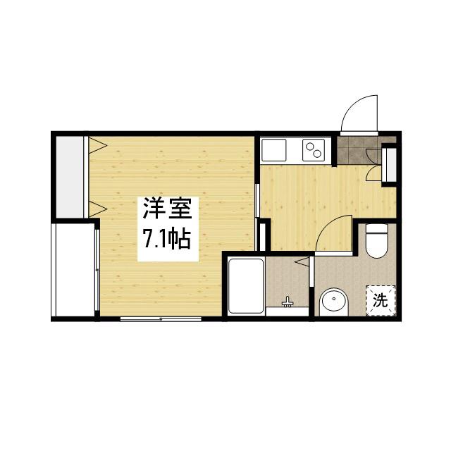 REVE霞(1K/3階)の間取り写真