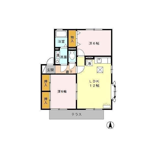 TWIN HOUSE(2LDK/1階)の間取り写真