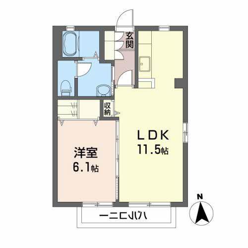 DISCUS F-1(1LDK/2階)の間取り写真