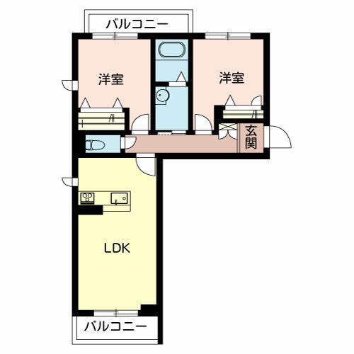リメインらかん W棟・S棟・E棟(2LDK/3階)の間取り写真