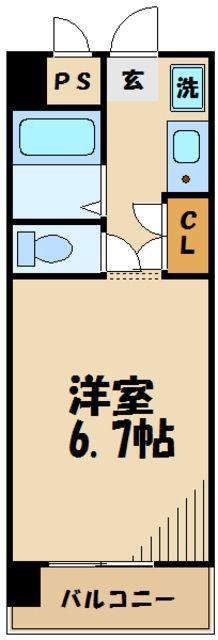 エステージ西調布(1K/1階)の間取り写真