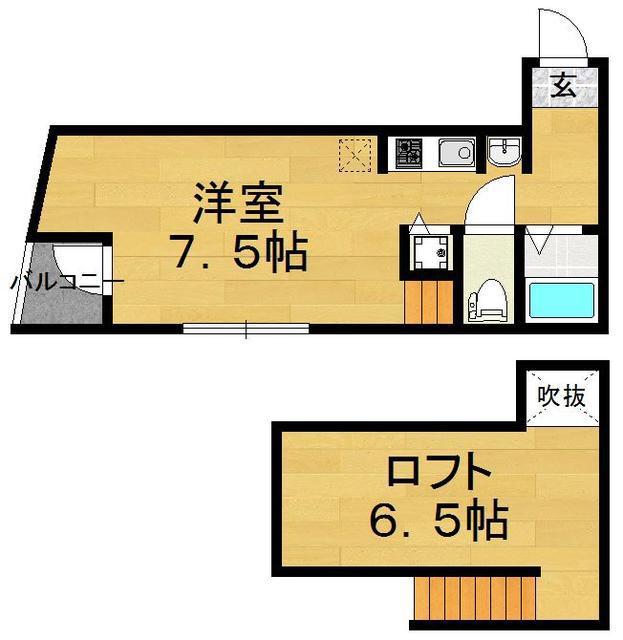 リバティ青戸(ワンルーム/3階)の間取り写真