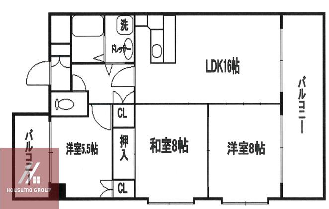 ベルエアーI(3LDK/3階)の間取り写真