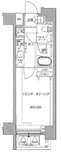 パティーナエーレ東中野(1K/5階)の間取り写真