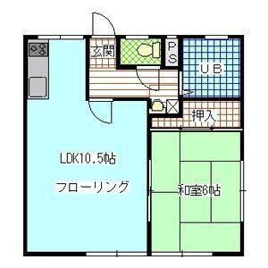 本橋第二パナハイツ(1LDK/2階)の間取り写真