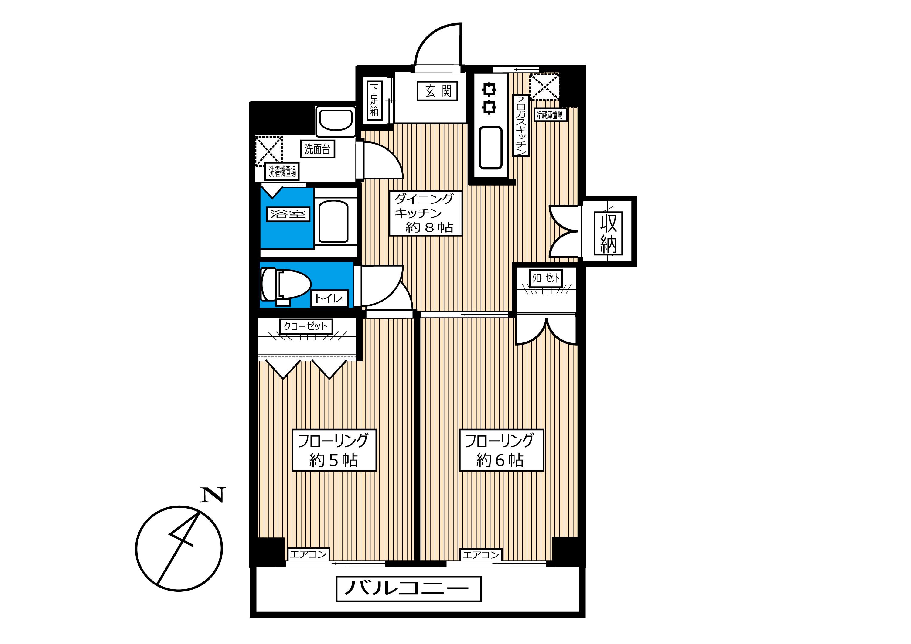 サニージョイハイツ(2LDK/3階)の間取り写真