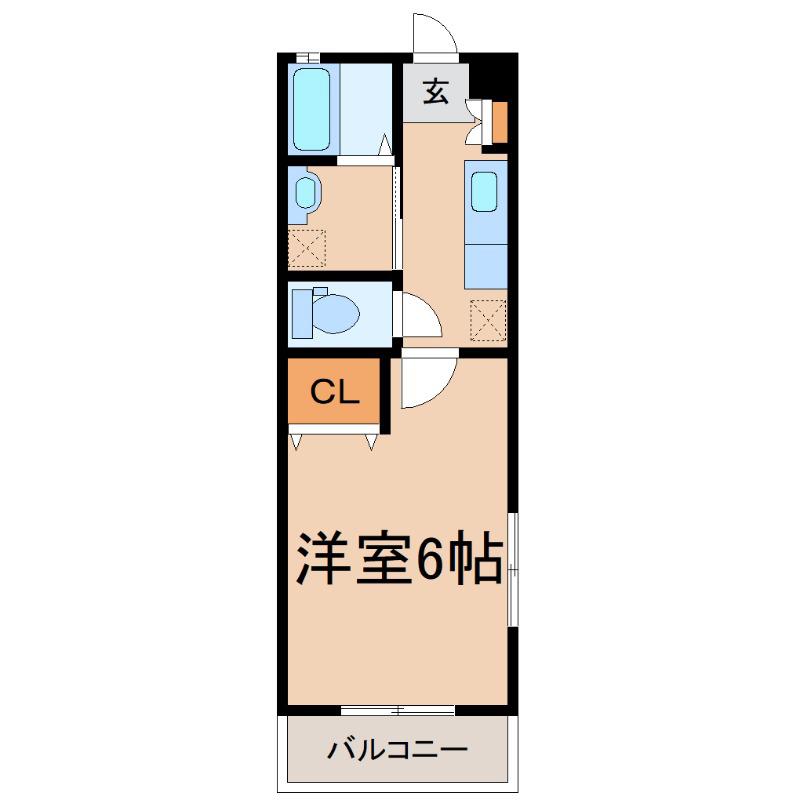 マンション太陽(1K/2階)の間取り写真