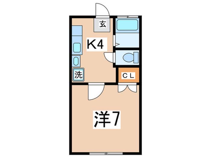 サンライズA(1K/1階)の間取り写真