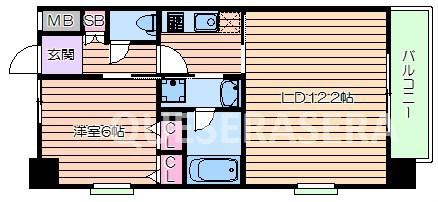 S-RESIDENCE淀屋橋(1LDK/11階)の間取り写真