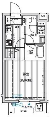 リライア烏山(1K/3階)の間取り写真