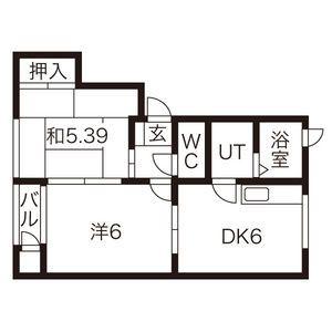 フルール(2DK/2階)の間取り写真