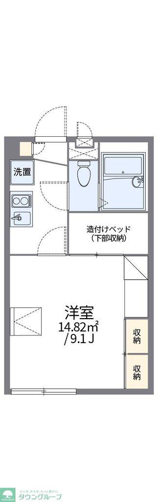 レオパレスサカサガワ(1K/1階)の間取り写真