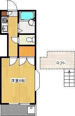 ユニテック八王寺(1K/2階)の間取り写真