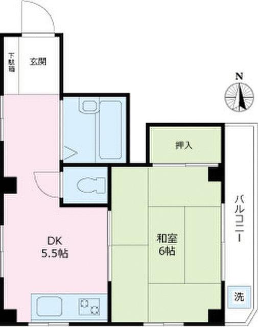 リバーサイド町屋(1DK/3階)の間取り写真