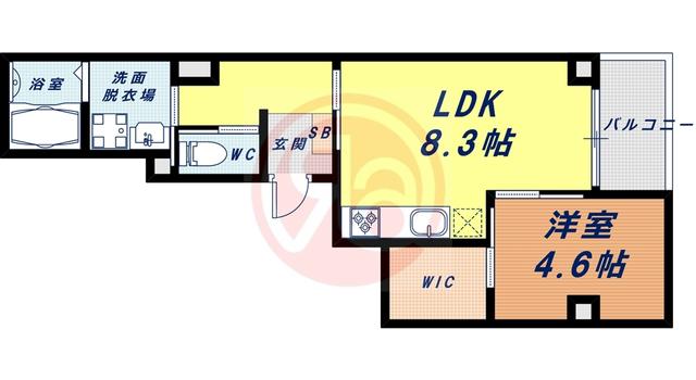 アヴェンタドールエス(1LDK/2階)の間取り写真