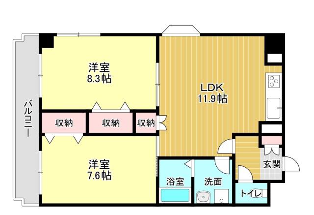 アルテッツァ紺屋町(2LDK/10階)の間取り写真