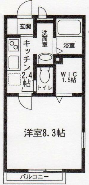ミール・フォルトゥーナⅠ(1K/2階)の間取り写真