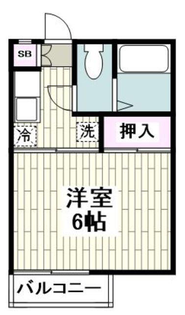 コーポ山崎(1K/2階)の間取り写真