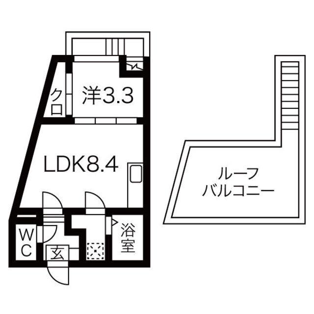 GRANDTIC 栄生(1LDK/2階)の間取り写真