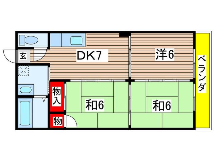 メルシーハイツ飯田B(3DK/3階)の間取り写真