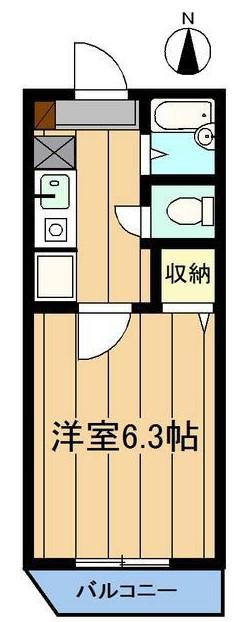 フォレスト高針(1K/3階)の間取り写真