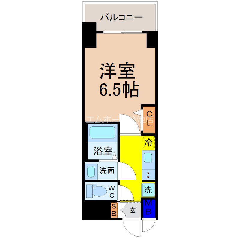 プレサンス広小路通今池(1K/5階)の間取り写真