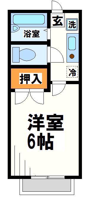 コーポM2(1K/1階)の間取り写真
