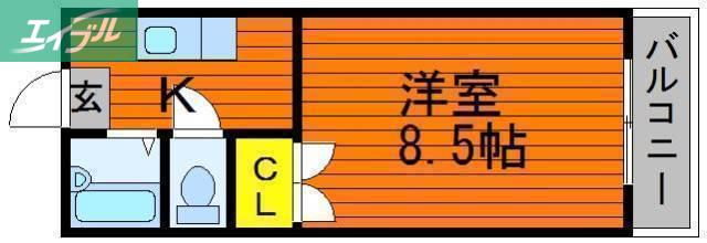 クイーンコーポ(1K/2階)の間取り写真