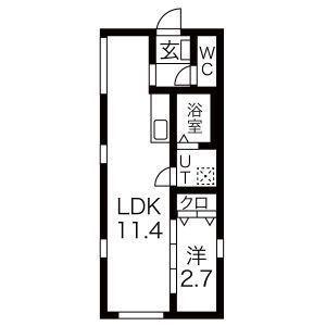 SQUARE MINAMISENJU(1LDK/1階)の間取り写真