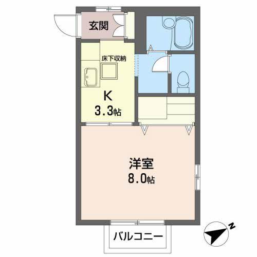 クレール北山(1K/1階)の間取り写真