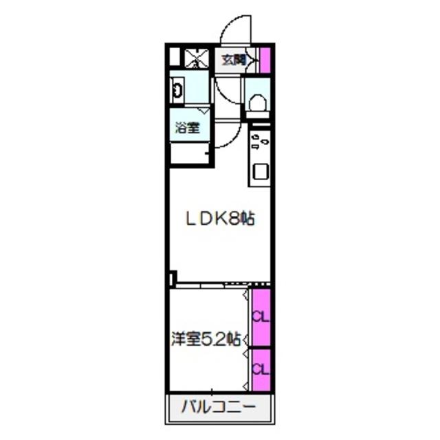 フォレストクリエオーレ諸口(1LDK/2階)の間取り写真