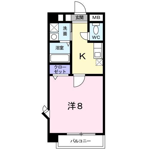 天然館ビルⅣ(1K/2階)の間取り写真