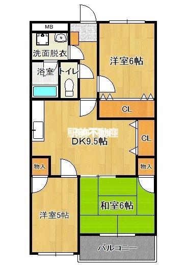 アビタシオン神野(3DK/10階)の間取り写真