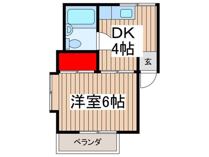 第6南コーポ(1DK/1階)の間取り写真