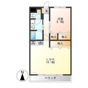 メゾンソレール(1LDK/1階)の間取り写真