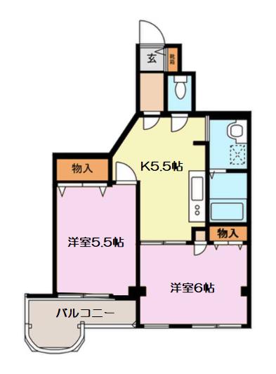 ラーバンヤマミツ(2DK/3階)の間取り写真