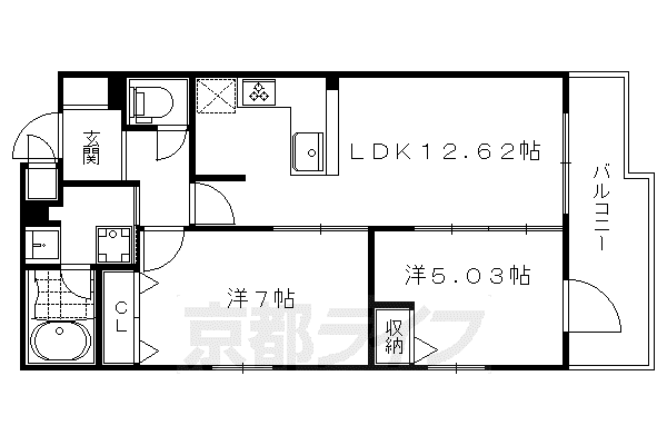 ロマンレジデンス(2LDK/4階)の間取り写真