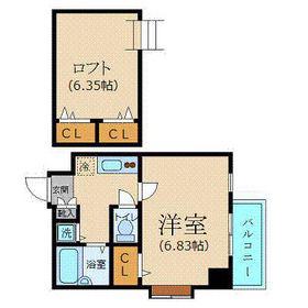 K&W西新橋(1K/6階)の間取り写真