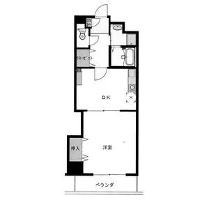 レジデンスカープ今池(1DK/13階)の間取り写真
