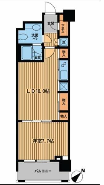 プライムアーバン日本橋横山町(1LDK/11階)の間取り写真